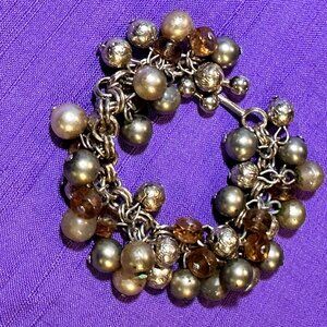 Vintage Flirty Bead & Faux Pearl Cha Cha Bracelet
